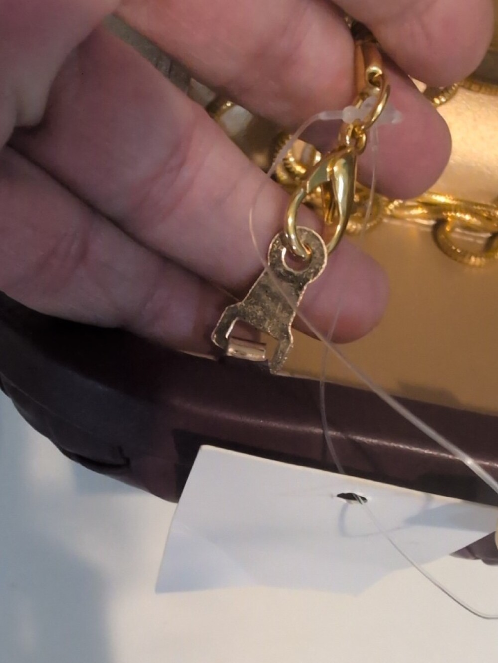 Woven Leather Purple Crossbody Clutch with Gold Chain - Picture 10 of 16